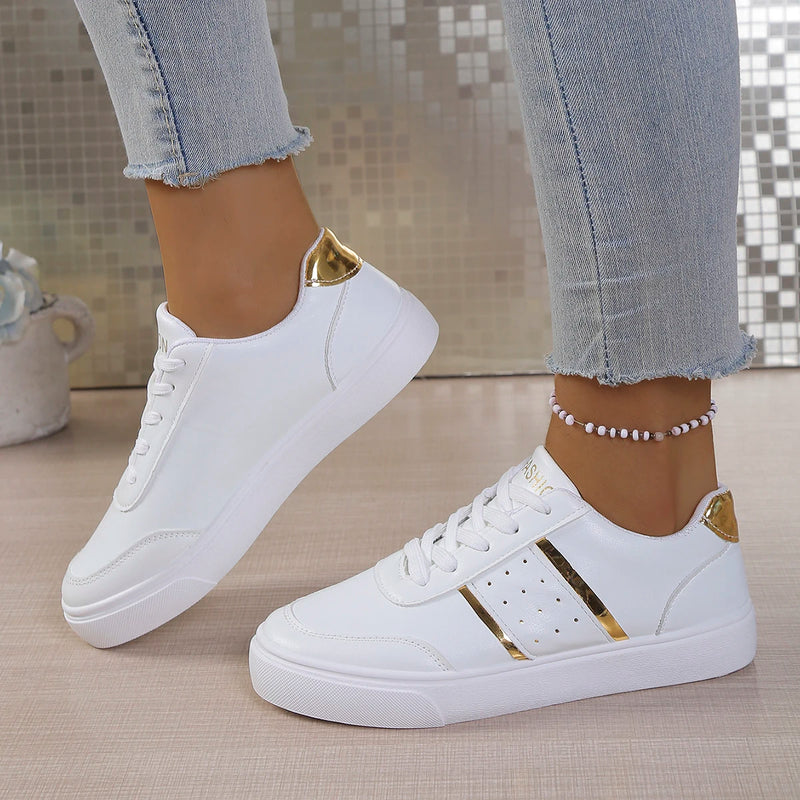 Women Lace Up Canvas Shoes Comfortable Flat Heel Lightweight Non Slip Casual Walking Shoes for Daily Outdoor Travel