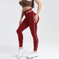 WANAYOU Seamless High Waist Women Yoga Pants Color Contrast Sports Legging Hip Lift Gym Fitness Tights Quick Dry Workout Pants