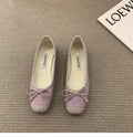 New Elegant Ballet Shoes Woman Classic Square Toe Bowtie Ballerina Flats Ladies Soft Loafers Comfortable Flat Shoes Ladies Shoes
