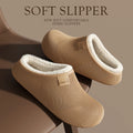 Winter Warm Fleece Slippers for Women Men Waterproof Outdoor Wear Thick Sole House Shoes Indoor Non-Slip Casual Clogs
