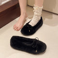 New Women's Shoes Woman Flats Low Heels Casual Female Sneakers Slip-on Loafers Fur Round Toe Shallow Mouth Boat Slip on Winter