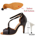 Latin Dance Shoes Women's Salsa Tango Ballroom Party High Heeled Women's Shoes Black Summer Sandals Dance Sneakers