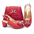 Party Women Shoe and Bag Nigerian Shoes and Bags To Match Shoe and Bag Set for Party in Women Italian Wedding Rhinestones Elegant Peep Toe Sandals