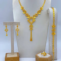 Dubai Gold Color Jewelry Set For Women Wedding Bridal Long Tassel Necklace And Earrings Set African France Party Gifts