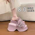 Women Slippers Trend Height Increasing Platform Sandals Luxury Rhinestone Tassel Designer Slippers Summer Open Toe Beach Slipper