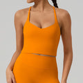Women's Sports Hearuisavy Women's Fitness Yoga Tank Top Cross-Back Quick Dry Breathable Sports Vest Running Gym Workout Sleeveless Top Female