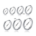 1 Pair Stainless Steel Round Hoop Earrings For Women 2.5mm Thick Hip-hop Street Pop Ear Buckle Classic Huggie Daily Jewelry