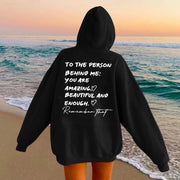 2026 new To The Person Behind Me You Are Amaeing Women Hooded Sweatshirts Autumn Winter Warm Casual Hoodie Harajuku Casual Tops