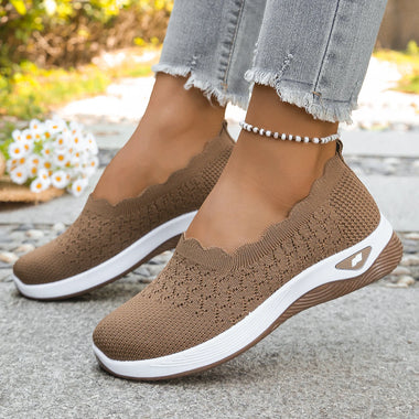 Women shoes Orthopedic Knit Walking Shoes Breathable Slip-On Loafers Soft Non-Slip Wedge Sneakers Comfortable Casual Footwear
