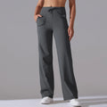 Women Influencer Drawstring Wide Leg Yoga Pants, High Waist Naked Feel Loose Trousers With Dual Side Pockets Versatile Fitness P