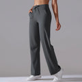 Women Influencer Drawstring Wide Leg Yoga Pants, High Waist Naked Feel Loose Trousers With Dual Side Pockets Versatile Fitness P