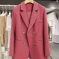 Women's Blazer Spring Autumn New Korean Fashion Long Sleeve Office Straight Suit Jacket Casual Loose Street Trend Blazers Coats