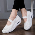 Women's spring and summer breathable slope heel thick-soled air cushion casual sports shoes