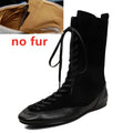 2026 New Women round head Toe Lace Up High Boots, Cross Strap Design Long Booties, Fashion Casual Daily Outdoor Footwear