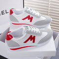Round Head Deep Mouth Sneakers Light Versatile Breathable Cross Lace Casual Sports White Shoe Tennis Sneaker