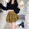 Women Skirts Tiered Ruffles Mini Skirt Cross Charms Built-in Shorts Kawaii Japanese Skort Gothic Punk Y2K Girl Harajuku 90s Sexy