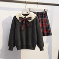 Skirt New autumn and winter collection: stylish and trendy two-piece pleated skirt set for girls