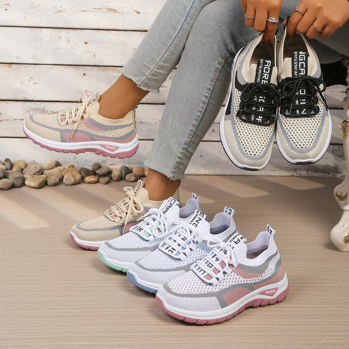 Ladies Shoes Women's Summer 2026 Casual Sneaker Versatile Two-Color Fashionable Work Shoe Comfortable New Style Single Footwear