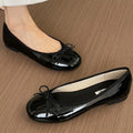 Spring Autumn Elegant and Comfortable Anti Slip Casual Shoes for Women Fashionable New Solid Color Round Bow Sexy Flat Shoes