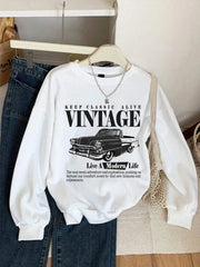 Keep Classic Alive And Car Printing Hoodies Women Autumn Casual Soft Hoodie Fashion Oversize Hoody Versatile Warm Fleece Hooded