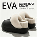 Waterproof Winter Warm House Slippers for Men Women Plush Fuzzy Lining Indoor Shoes Wear Resistant Sole Cozy Home Footwear