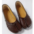 Genuine leather Split Toe Women Ballet Flats Tabi Shoes Casual Slip-on Loafers Ladies Pleated Espadrilles Zapatillas Mujer