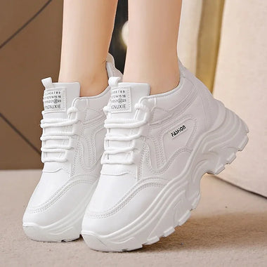 Women's Black Chunky Sneakers 2025 Autumn Fashion Platform Woman Shoes Thick Sole Non Slip Casual Walking Zapatillas De Mujer