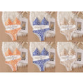 3/6pcsSeamless Bra Set, Low Rise Underwear, Leopard Print Bra, Sexy Lingerie Set, V-Neck Sports Bra, Women'S Cotton Lingerie Set