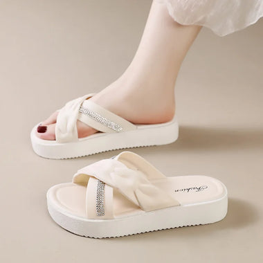 2026 Summer New Fashion Women Shoes Slippers Comfortable Platform Shoe High Heels Leisure Flower Outdoor Beach Slipper Women