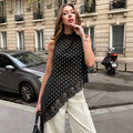 Chic Lace Irregular Women Blouses Shirt 2026 Summer Female Solid Pullover Tops Casual O Neck Office Blouse Ladies Tunic Blusas