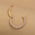 Titanium Nose Piercing 1/10Pcs F136 Titanium 16G/18G CZ Wholesale Side Prong Set Half Circle Cubic Zircon 6/8/10/12mm Hoops Nose Cilcker Conch Piercing