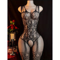 Sexy Lingerie Jumpsuit, Open Crotch Exposed Breast Bra Mesh Suit, Women's Jumpsuit And Sexy Lingerie Set