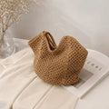 Women Tote Women Large‑Capacity Woven Tote Bag, Light Breathable Open‑Top Shoulder Handbag for Beach Travel Shopping Commute Daily Use