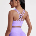 Women sport Bra Gym Solid Color Women Cross back Fitness sport Bra High strength Tight Top Comprehensive Training Gym Yoga Underwear With Chest Pad
