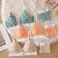 3/6pcsSeamless Bra Set, Low Rise Underwear, Leopard Print Bra, Sexy Lingerie Set, V-Neck Sports Bra, Women'S Cotton Lingerie Set