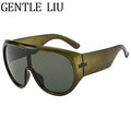 Women Sunglasses Y2K Oversized Shield Mask Sunglasses Women Futuristic Visor One-Piece Steampunk Big Frame Goggles Punk Shades Windproof Eyewear