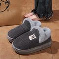 Winter Thicken Warm Slippers Men Women Corduroy Plush House Shoes Anti-slip Soft Sole Couple Indoor Cotton Furry Footwear Casual