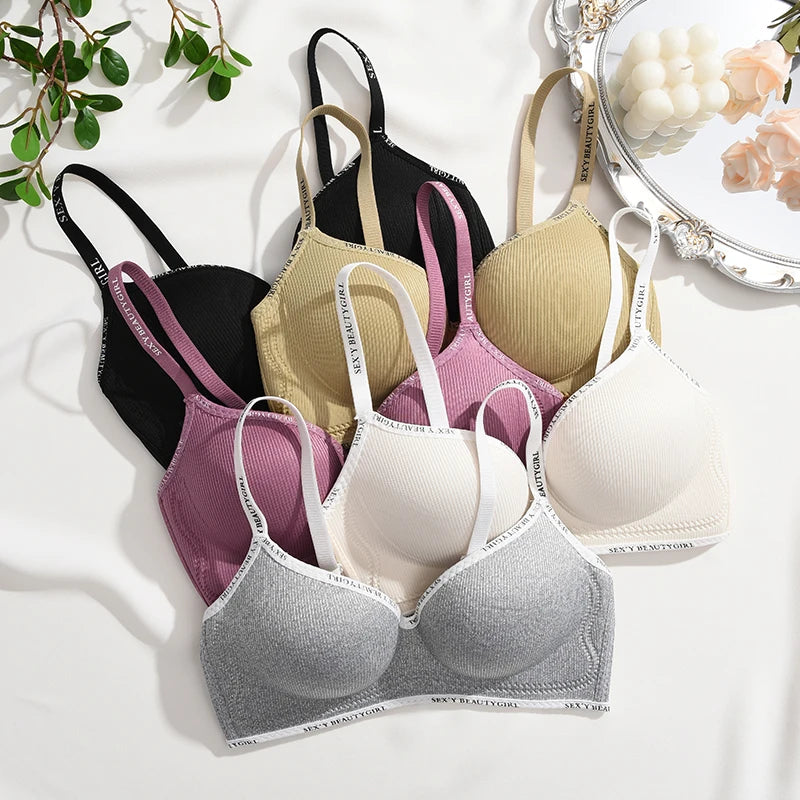 Women Lingerie FINETOO Women Underwear Small Chest Sexy Push Up Lingerie Seamless Bra for Women Comfortable Everyday Bra Thick Bralette 32-38AB