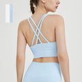 Summer Women Sports Bra Sexy Criss Cross Straps back Sports Top Underwear Shockproof Yoga Running Fitness Crop Top