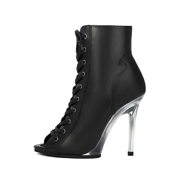 High Heel Transparent Heel 9.5cm High Dance Heels With Platform Sexy Jazz Latin Dance Shoes Pole Dance Boots Leather Outdoor Dance Shoes