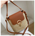Women's Bag Casual Simple Fashionable Versatile Straw Woven Beach Handbag Portable Large Capacity High-quality Crossbody Bag