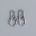 Gold Color Dangle Earrings with Shiny Zircon Decor Elegant Minimalist Double Loop Design Hoop Earrings Jewelry Gift for Women