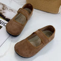 Women's Retro Mary Jane Flats Soft Velour Material Comfortable Round-Toe Walking Shoes Vintage Velcro Casual Loafers 2026