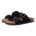 Crestar Women Cork Footbed Slippers Summer Couple Adjustable Double Buckles Flat Sandals Outdoor Cork Beach Slides With Open Toe