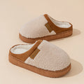 Platform Fluffy Slippers For Women Men House Flats Fashion Warm Plush Winter Cotton Shoes Ladies Indoor Home Casual Footwear