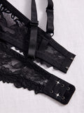 PEACE IN LOVE 3PCS Floral Lace Women Bras Rhinestone Push-Up Bra Elegant Everyday Lingerie Top