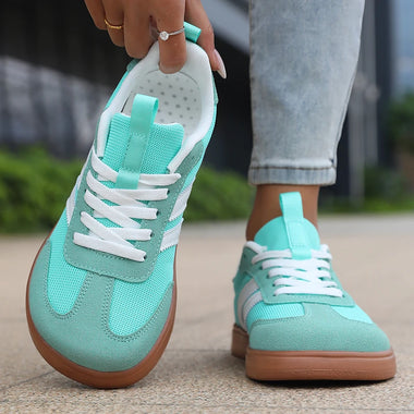 Lightweight Comfortable Sneakers for Women Fashion Striped Lace Up Sports Shoes Woman Casual Breathable Green Sneakers Plus Size