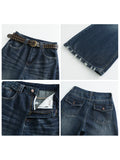 Women High Waisted Jeans Pants CHIC VEN New Women Denim Pants Blue Loose Casual High Waisted Female Wide Leg Jeans Ladies Trousers Spring Autumn 2026
