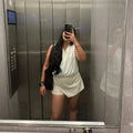 HXAO Skort For Women High Waist White Black Skirt Pants Woman Summer 2024 Asymmetric Khaki Skirt Shorts Casual Women's Skort