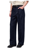 High Waist Jeans Pants Wide Leg Retro Men's High Waist Wide Leg Jeans Loose Fit Denim Pants Breathable Casual Stretchy Heavyweight Cotton Y2K Baggy Trousers